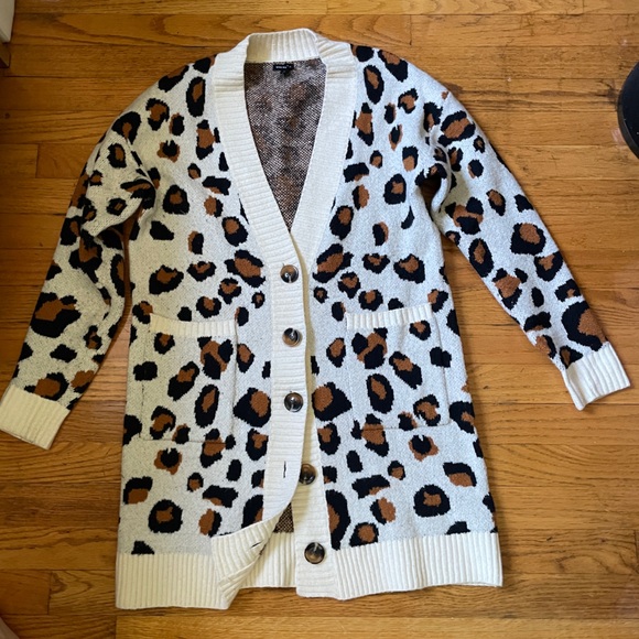 Who What Wear long cheetah cardigan - Picture 3 of 5